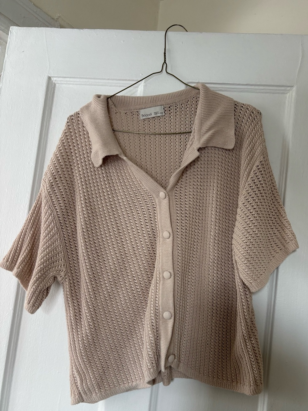 knit crochet button down